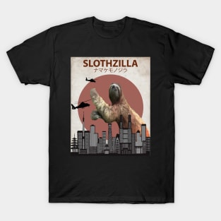 Slothzilla Sloth Giant Monster Parody T-Shirt
